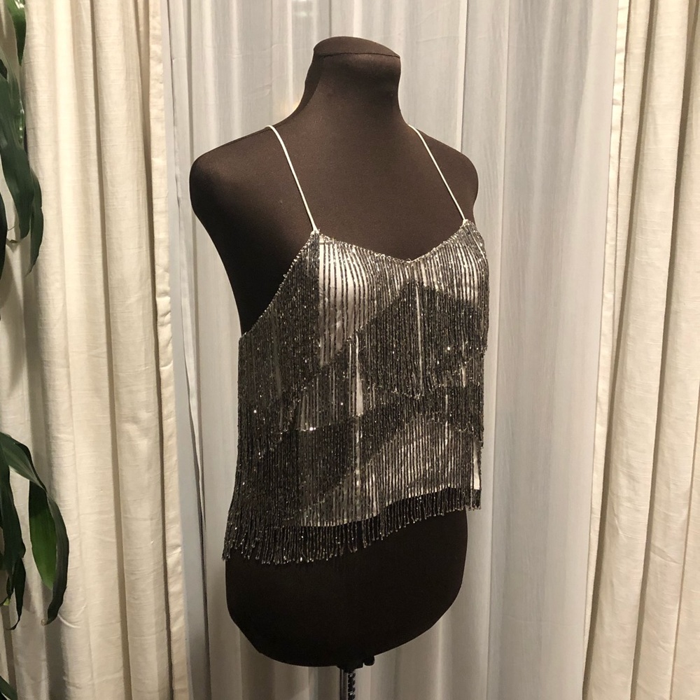 Free People Beaded Fringe Top